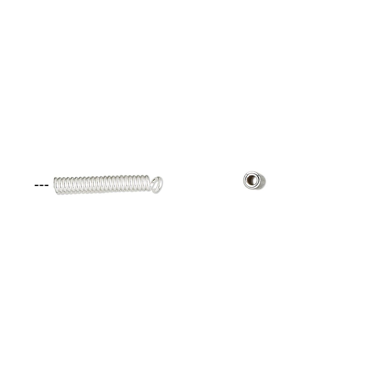 silver bead ends on a white background