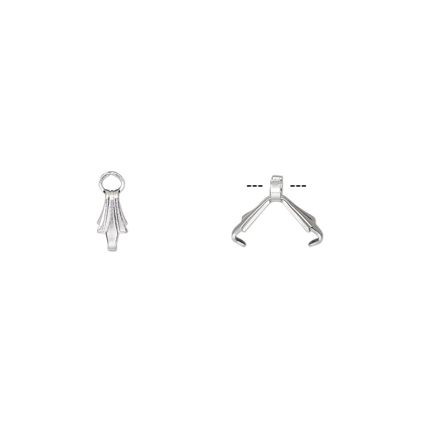 Silver Plated Brass Ice Pick Bail, 8x3mm, 100 pcs
