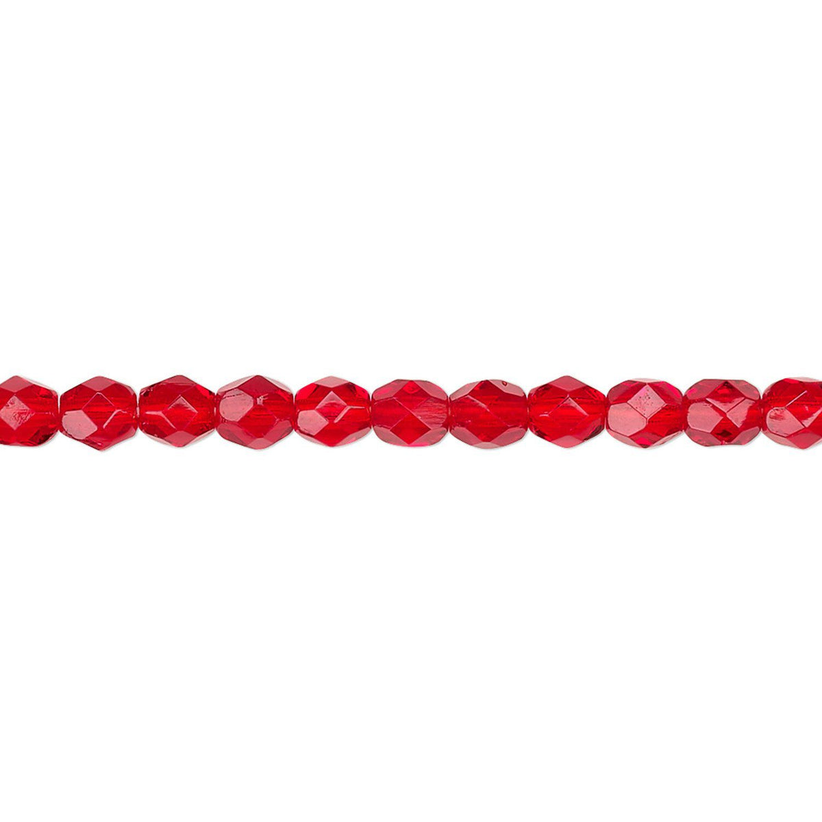 Czech Ruby Red Fire Polished Round Glass Beads, 4mm - 1 Strand