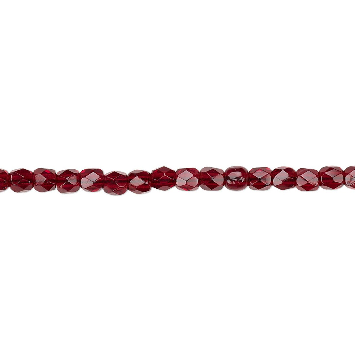 Czech Translucent Garnet Red Fire Polished Round Beads, 3mm, 1 Strand (approx. 120)