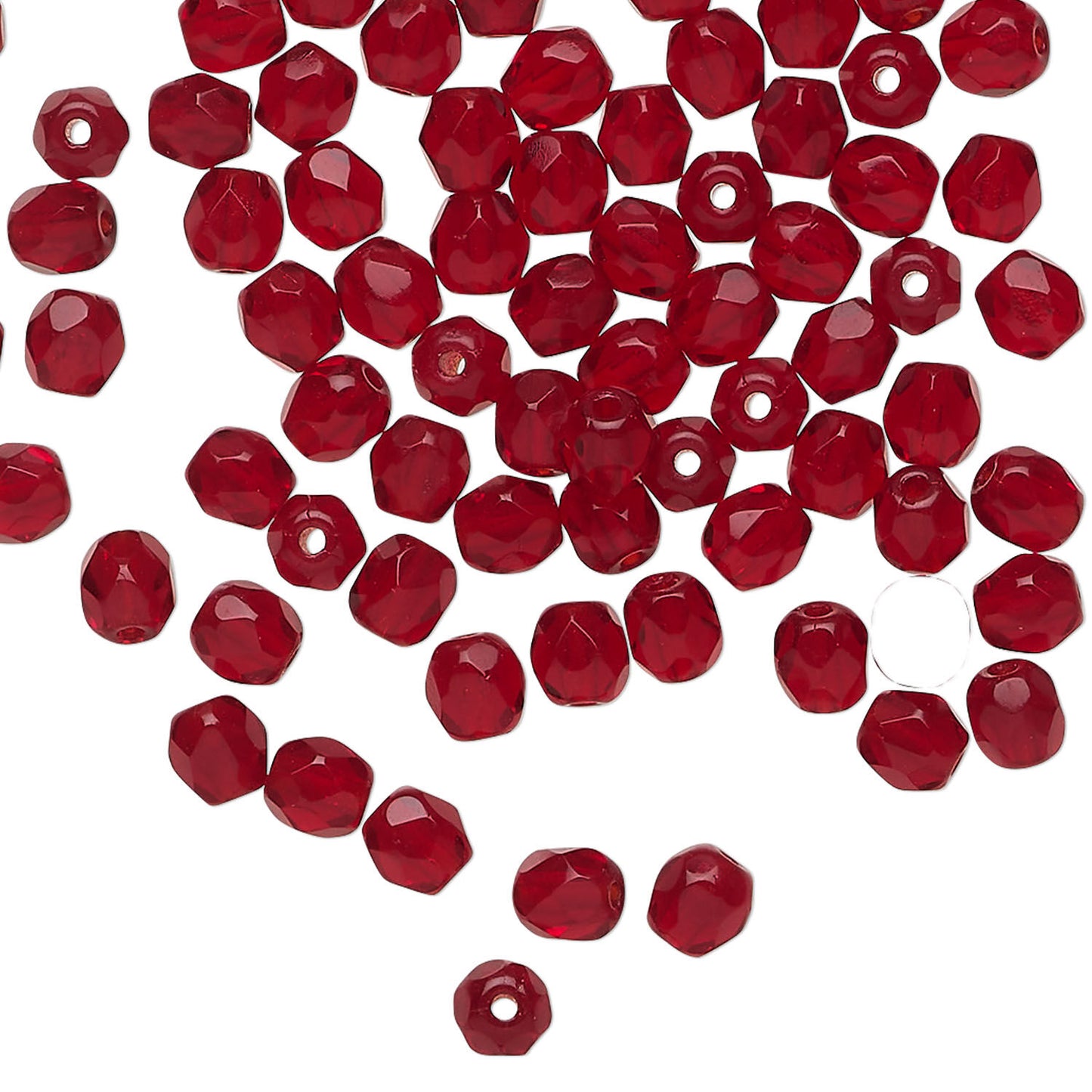 Czech Translucent Garnet Red Fire Polished Round Beads, 3mm, 1 Strand (approx. 120)