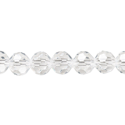 Celestial Clear Crystal Faceted Round Beads, 8mm - 1 Strand