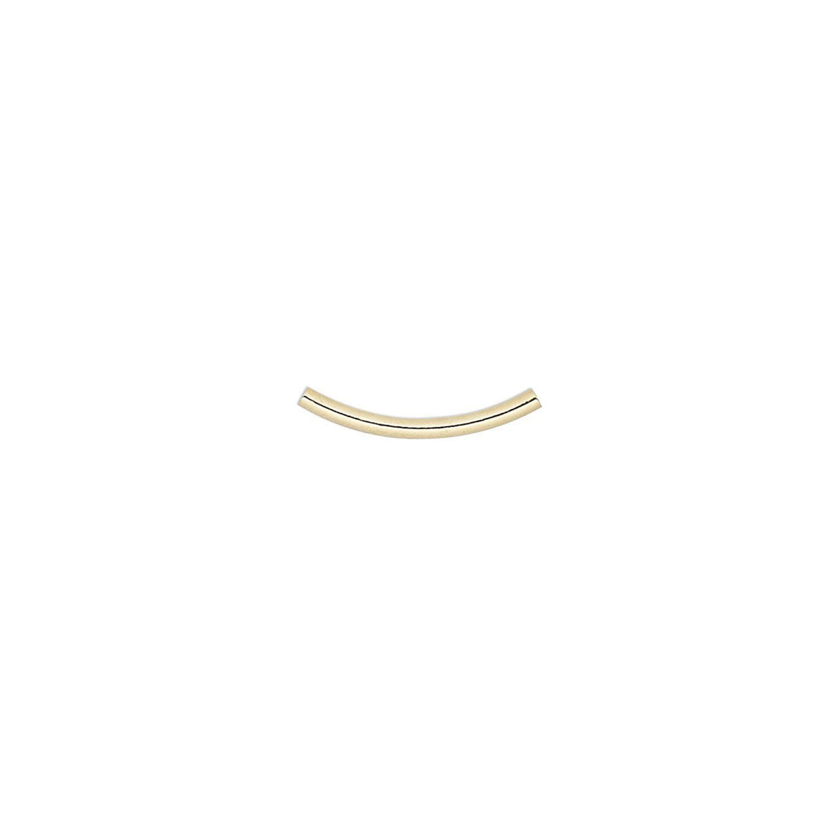 Gold Plated Brass Curved Tube Beads, 11.5x1mm - 100 pcs