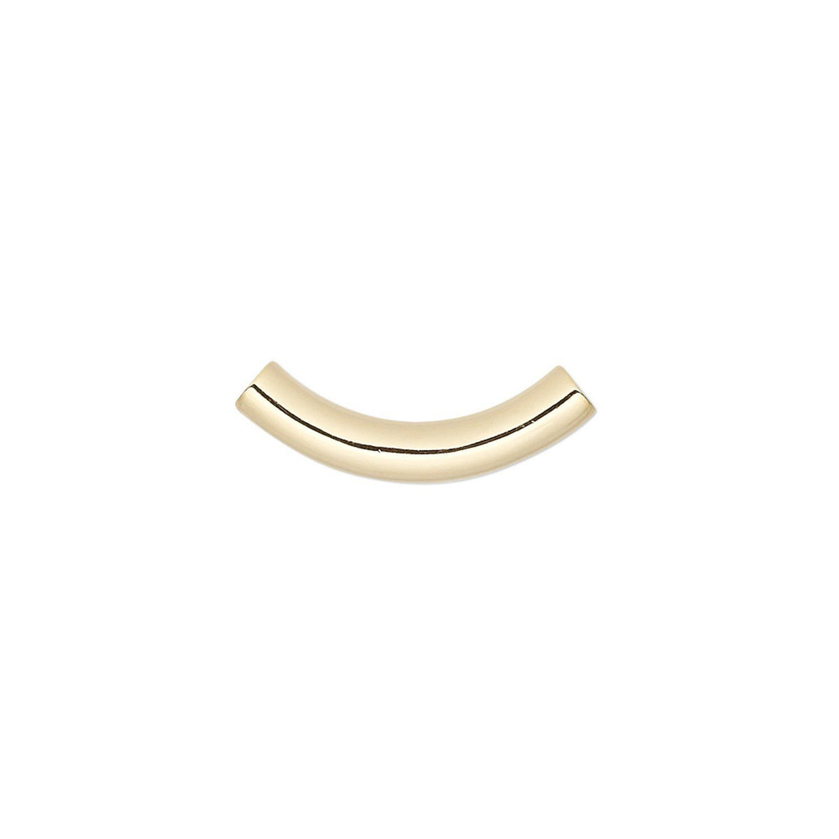 Gold Plated Brass Curved Tube Beads, 19x3mm - 100 pcs