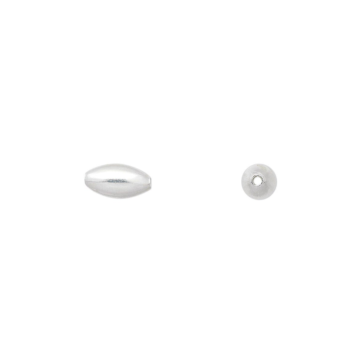 silver oval beads