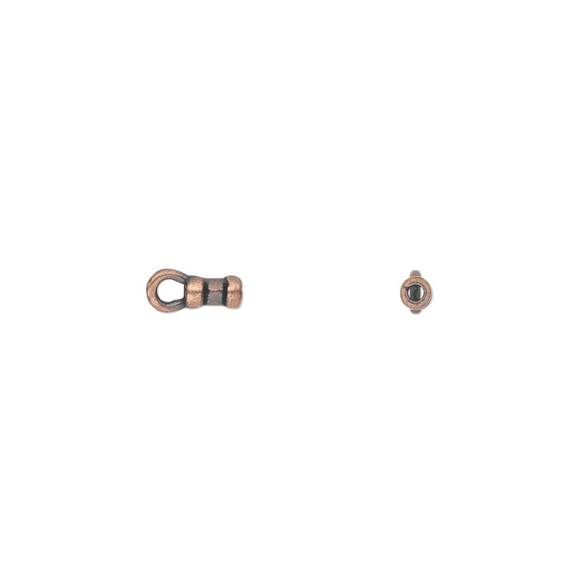 JBB Antiqued Copper Plated Pewter Crimp Tube Ends, 4x2mm - 4 pcs