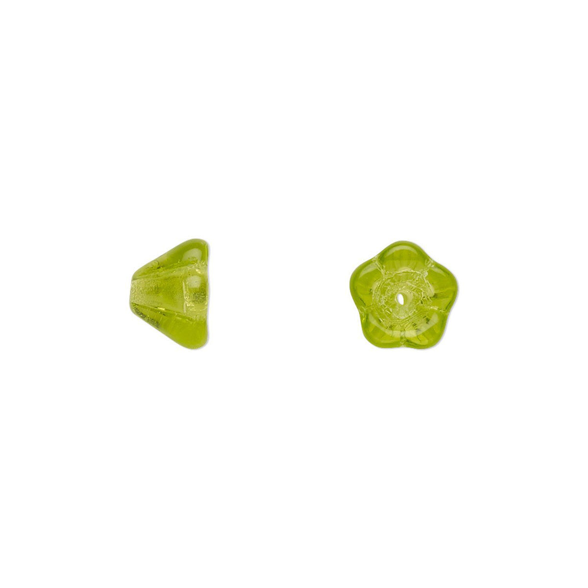 olivine flower beads