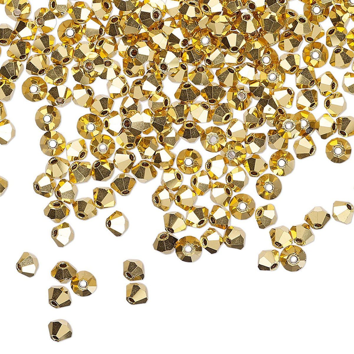 Preciosa Crystal Aurum 2X Gold Bicone Beads, 3mm - 48 pcs or 144 pcs