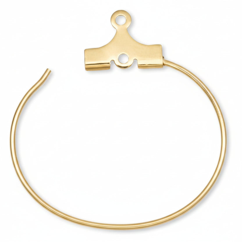 Gold-plated twisted wire hoop earrings with a lobster clasp closure, shown on a plain white background.