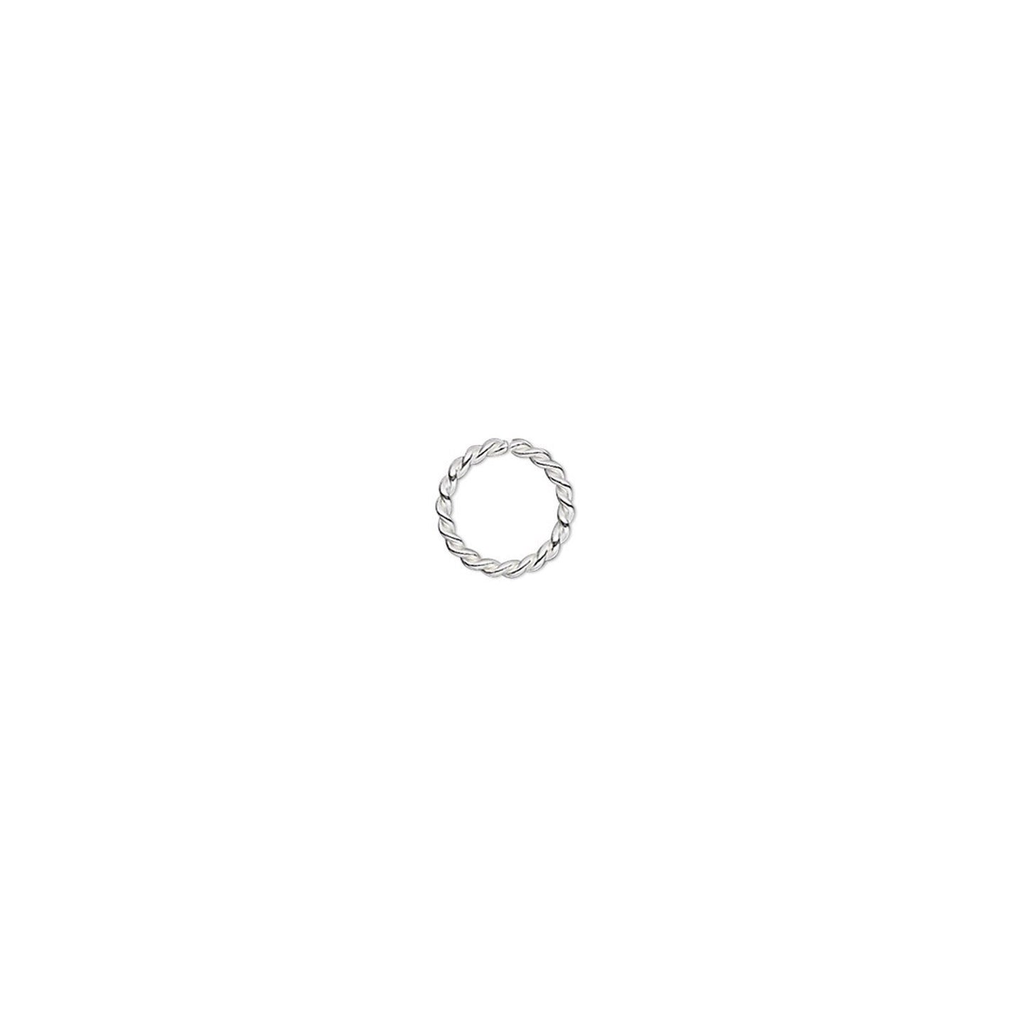 Sterling Silver Twisted Round Jump Rings, 6mm, 21 Gauge, 4.4mm ID, 100 pcs