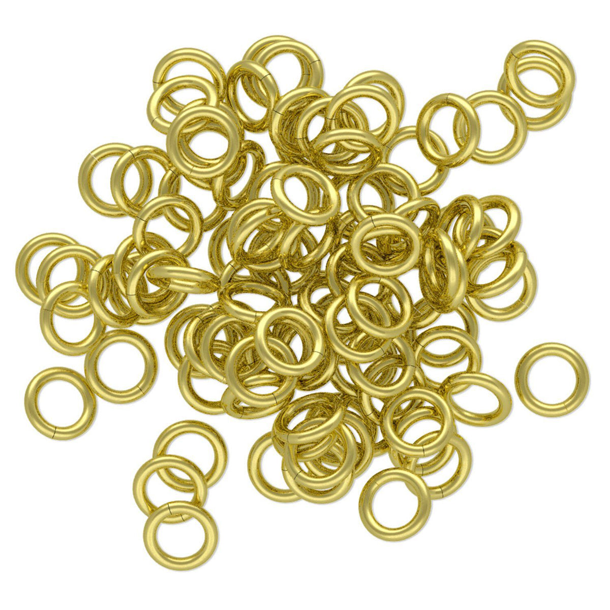 Raw Brass Round Jump Rings, 5.5mm, 18 Gauge, 100 pcs