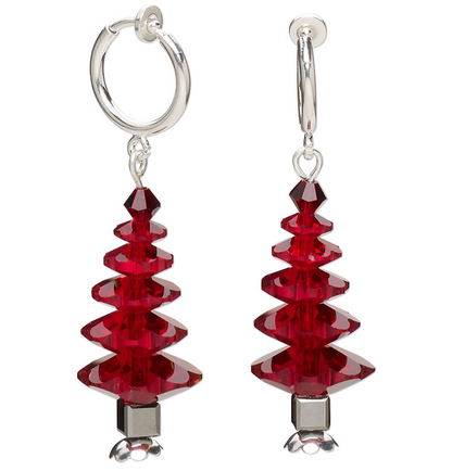 Transparent Red Crystal Glass Margarita Flower Bead Mix, 5 Graduated Sizes - 20 pcs