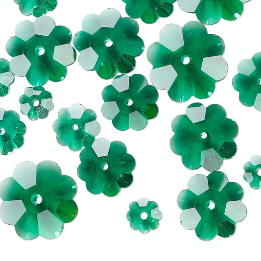GREEN FLOWER BEADS