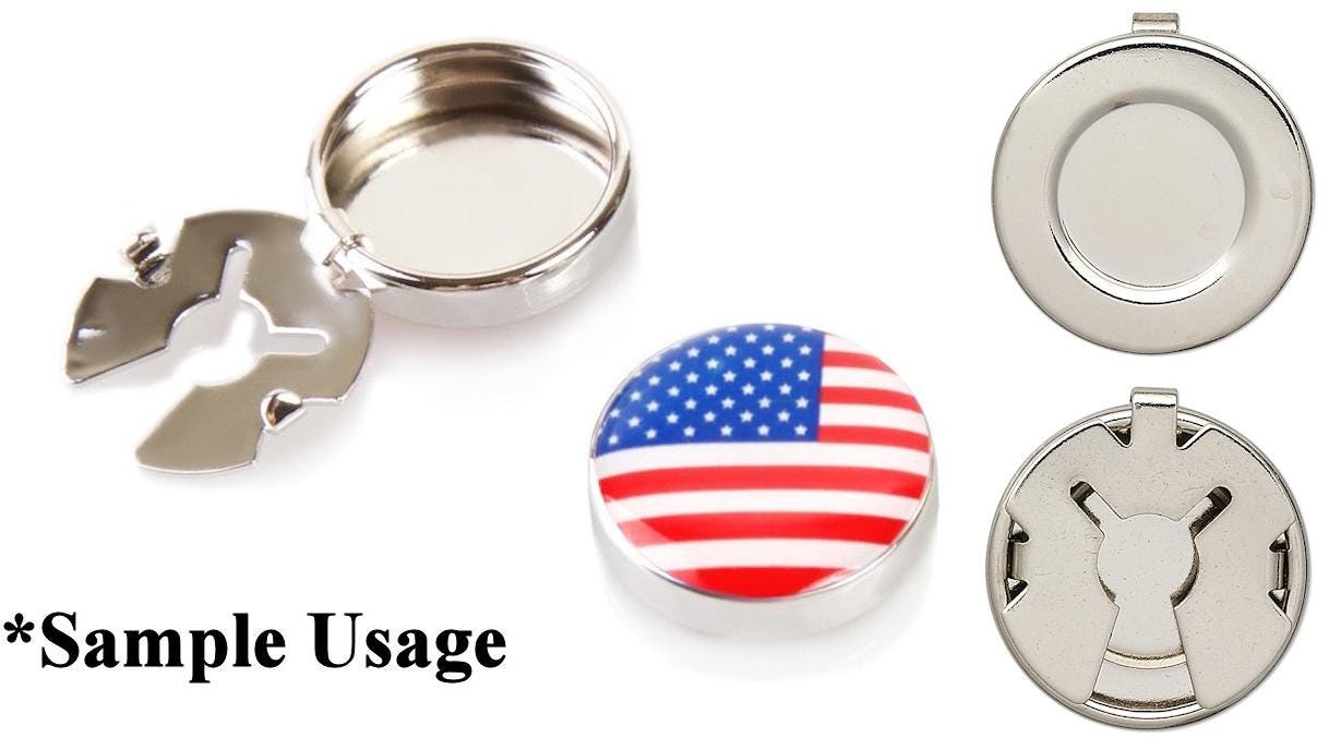 Magnetic Nickel Plated Brass Round Button Covers 18mm — 10 or 100 pcs