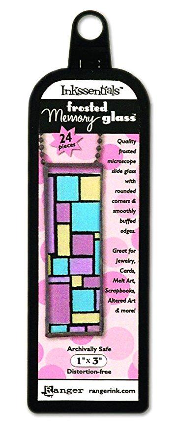 Ranger Frosted Memory Glass Slides 1x3" — 24 pcs