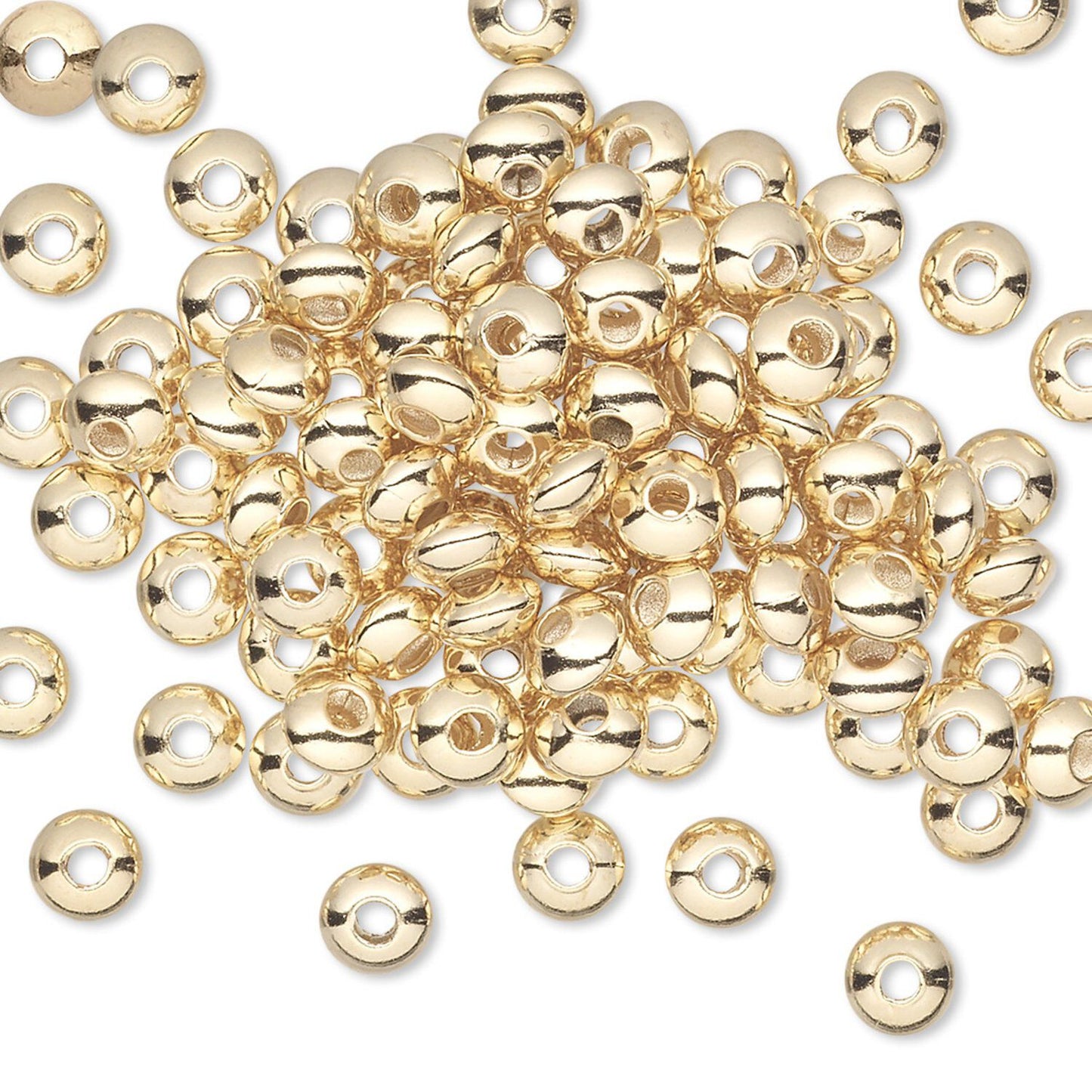 Gold Plated Brass Saucer Spacer Beads, 5x3mm, 100 pcs