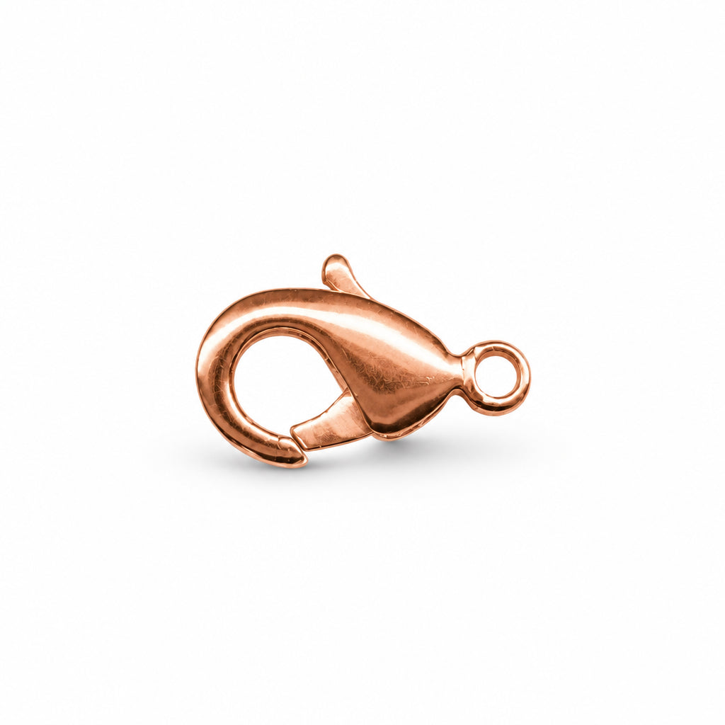 A single COPPER lobster clasp with a small attachment loop, shown on a plain white background.