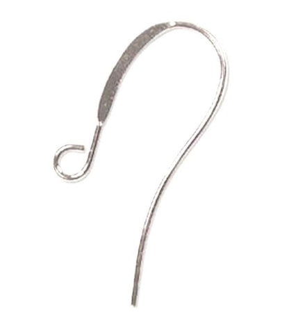 Silver Plated Brass Flattened Fishhook Ear Wires 26mm — 144 pcs (72 pairs)