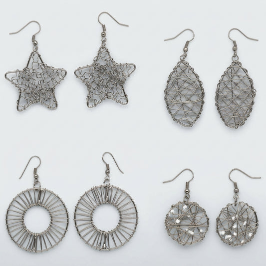 GUNMETAL WIRE EARRINGS