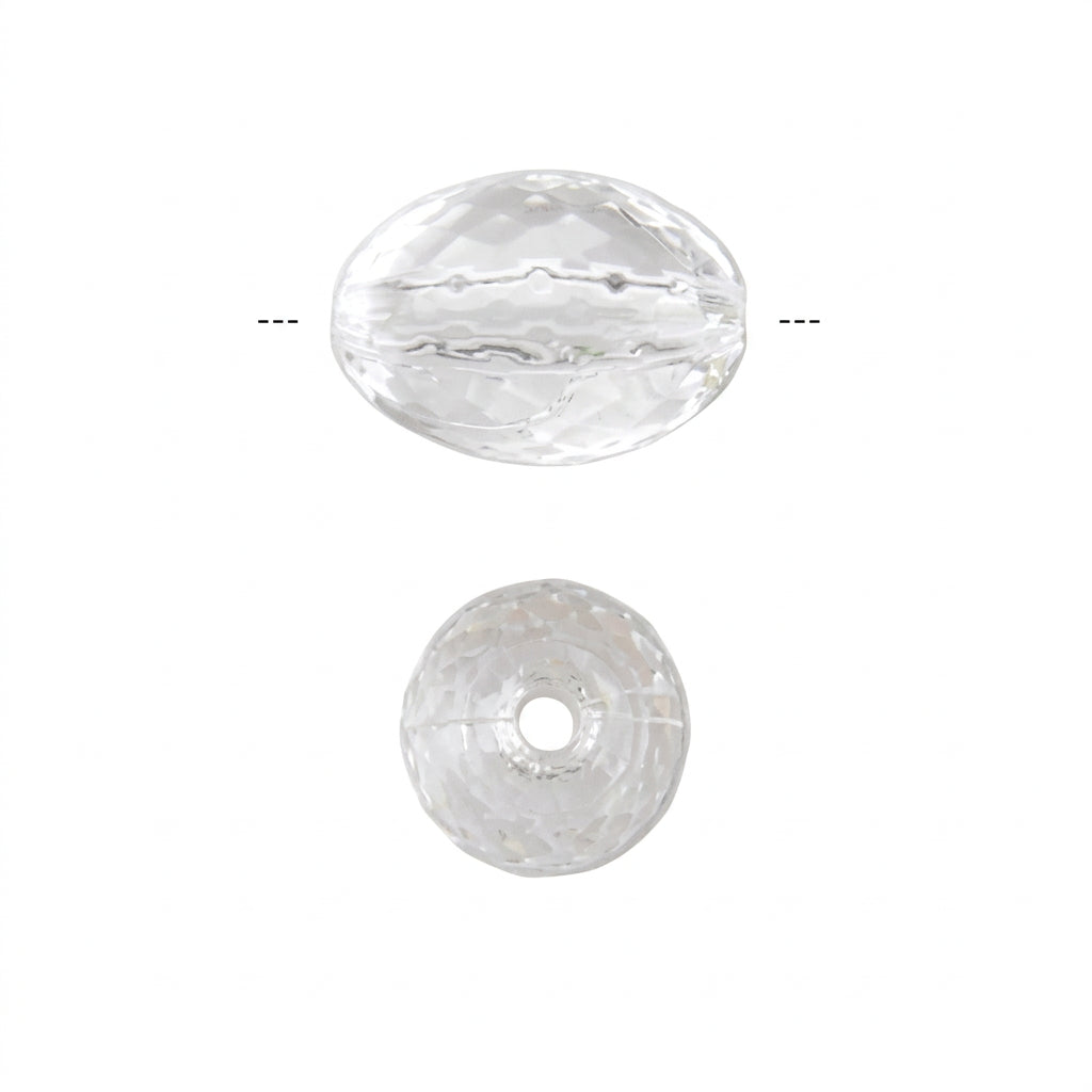 Clear Acrylic Faceted Oval Beads, 16x11mm - approximately 80 pcs