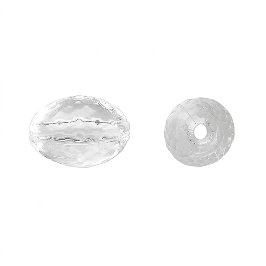 Clear Acrylic Faceted Oval Beads, 16x11mm - approximately 80 pcs