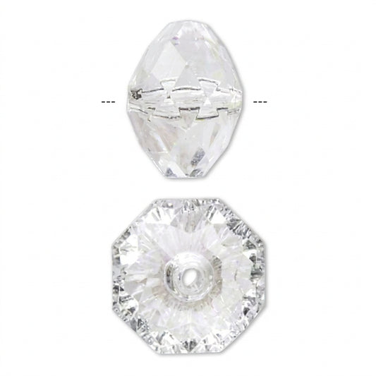 Clear Acrylic Faceted Rondelle Beads, 18x13mm - approximately 42 pcs
