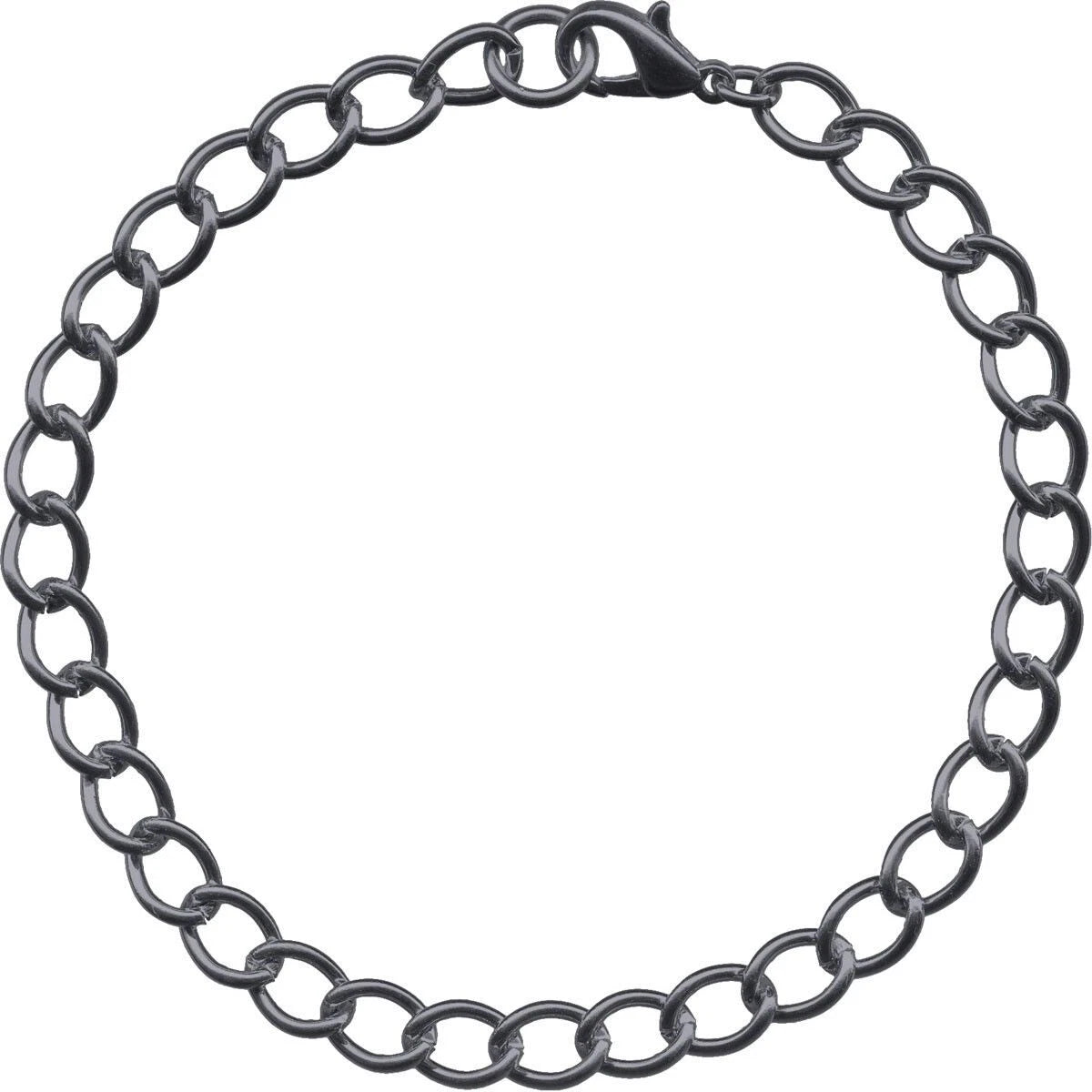 Black chain bracelet on a white background