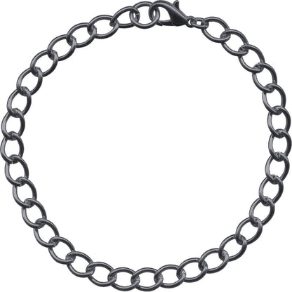 Black chain bracelet on a white background