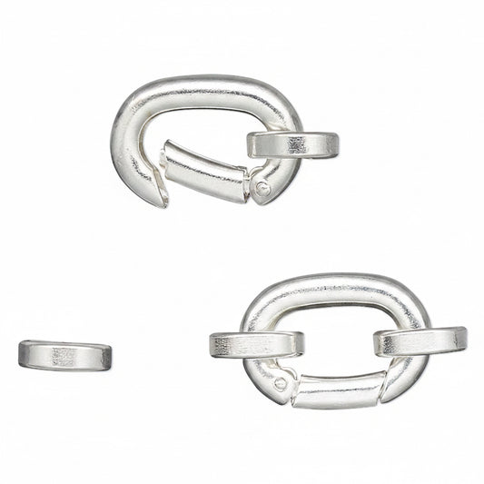 Two silver metal rings on a white background