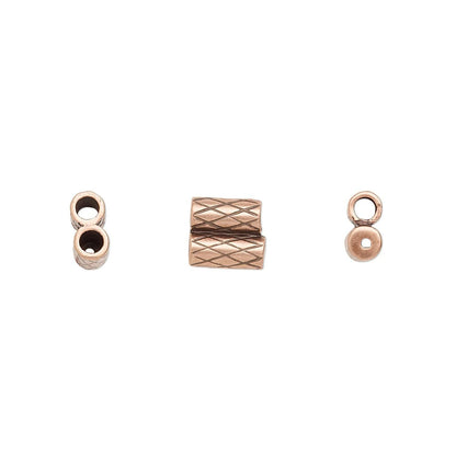 JBB Antiqued Copper Plated Brass Slide Clasp, 7x6.5mm - 1 Set