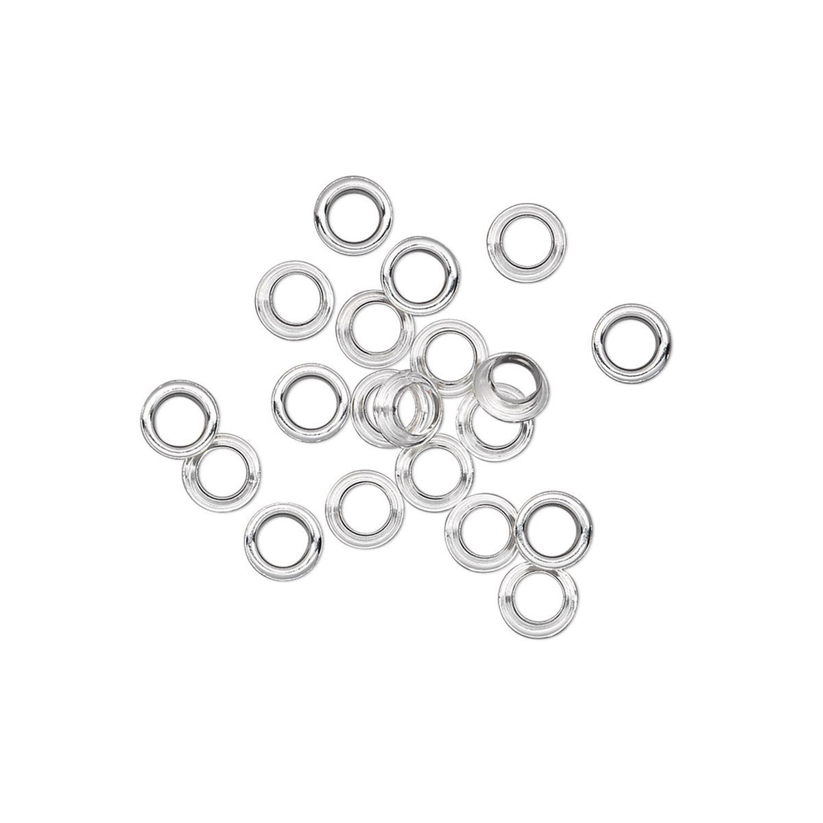 Sterling Silver Round Grommet Beads, 3x1.5mm - 20 pcs