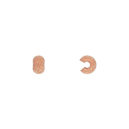 Copper Plated Brass Stardust Crimp Covers, 5mm - 100 pcs