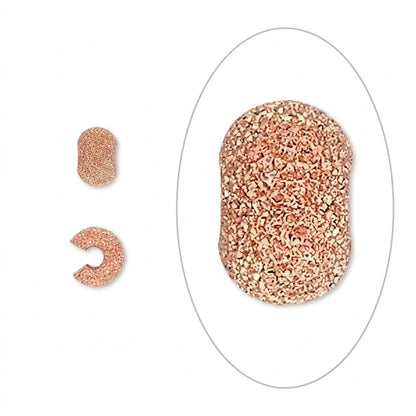 Copper Plated Brass Stardust Crimp Covers, 5mm - 100 pcs