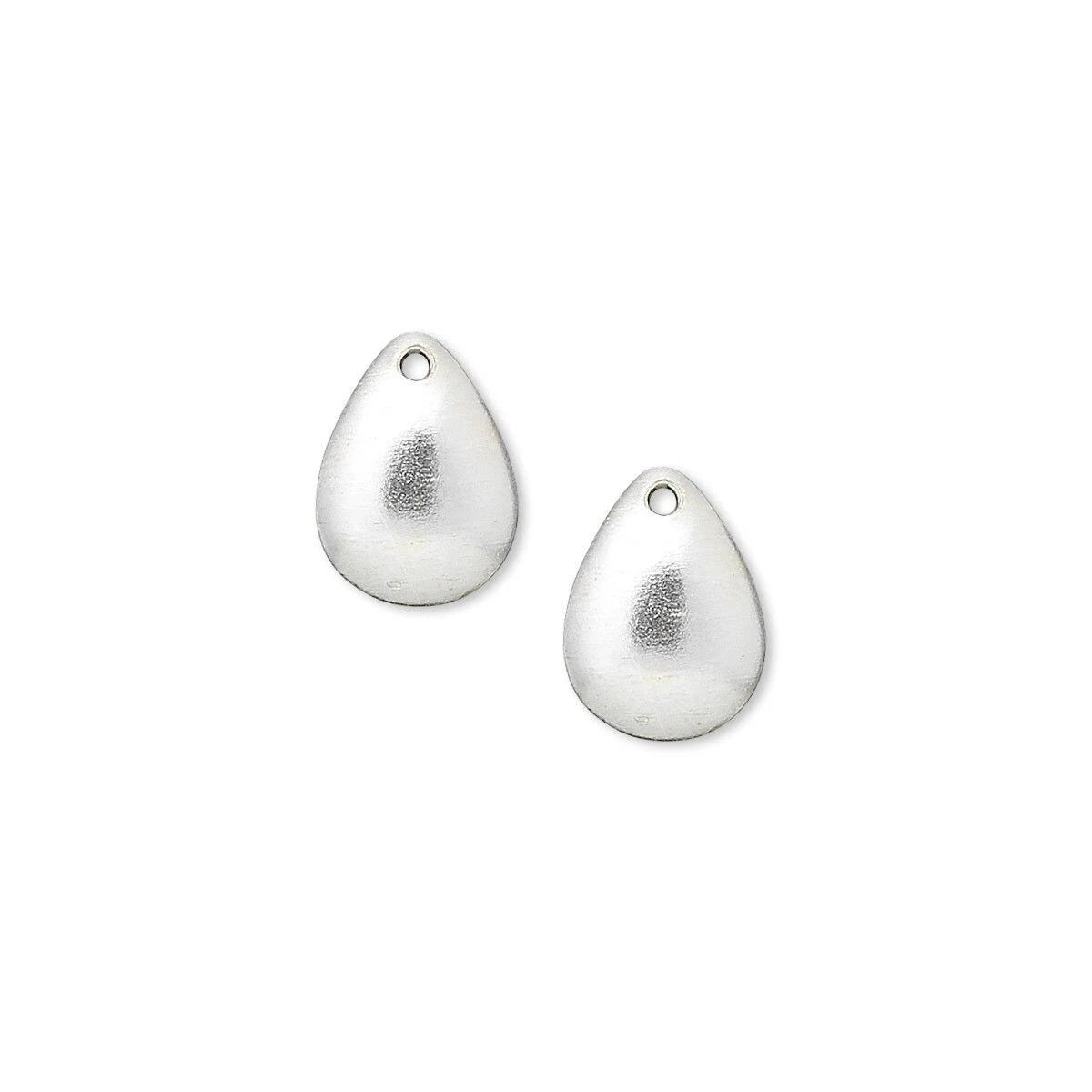 Pair of light blue earrings on a white background