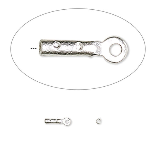 Silver Plated Brass Crimp Tube Cord Ends 4x1mm
