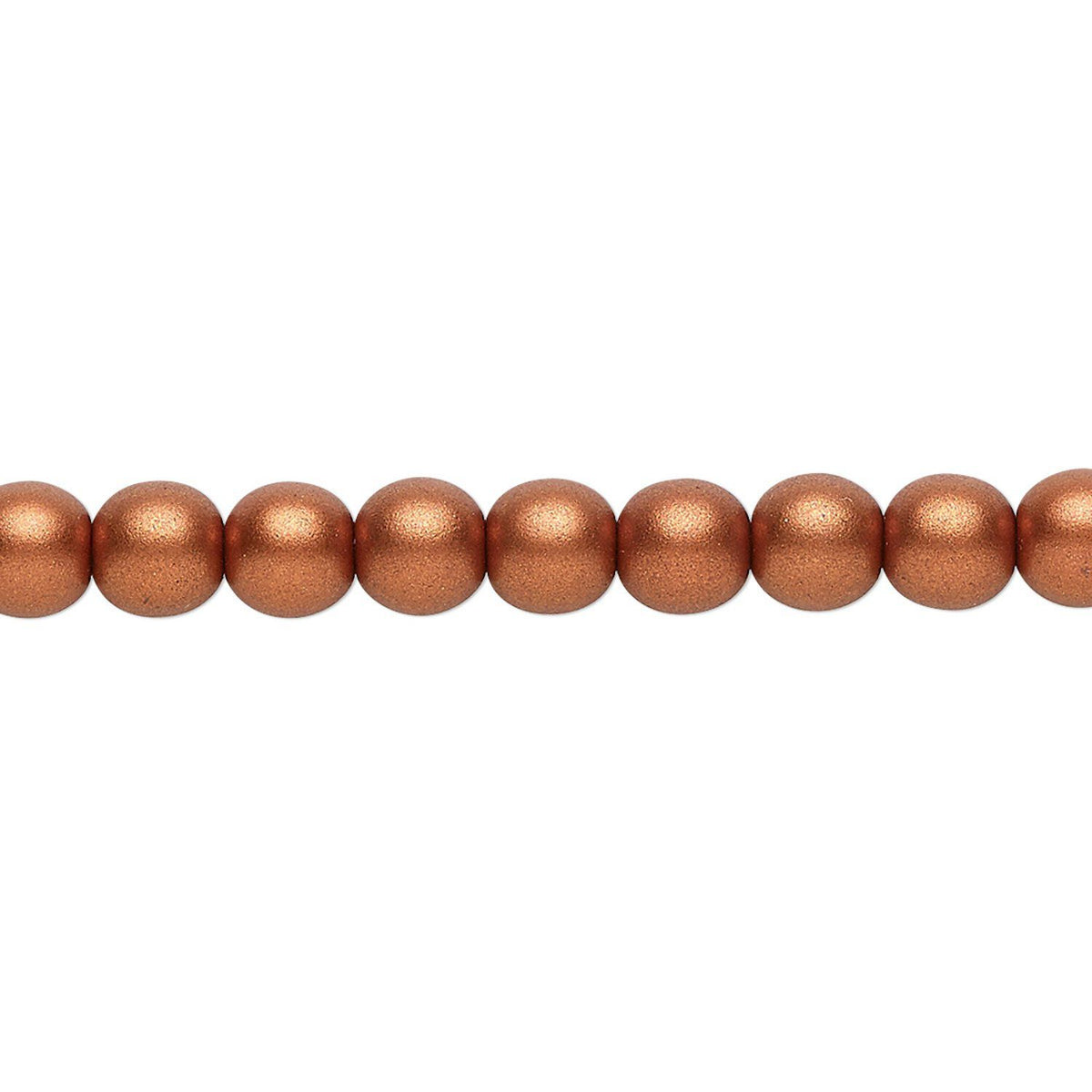 Czech Copper Pearl Coated 6mm Round Glass Beads, 1 Strand (approximately 67 pcs)
