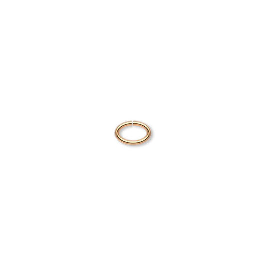 Gold Plated Brass Oval Jump Rings, 6x4mm, 20 Gauge, 100 pcs