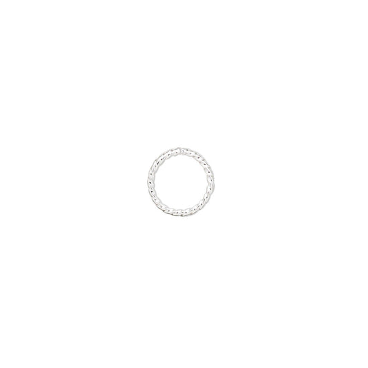 Silver Plated Brass Fancy Twist Round Jump Rings, 8mm, 20 Gauge, 100 pcs