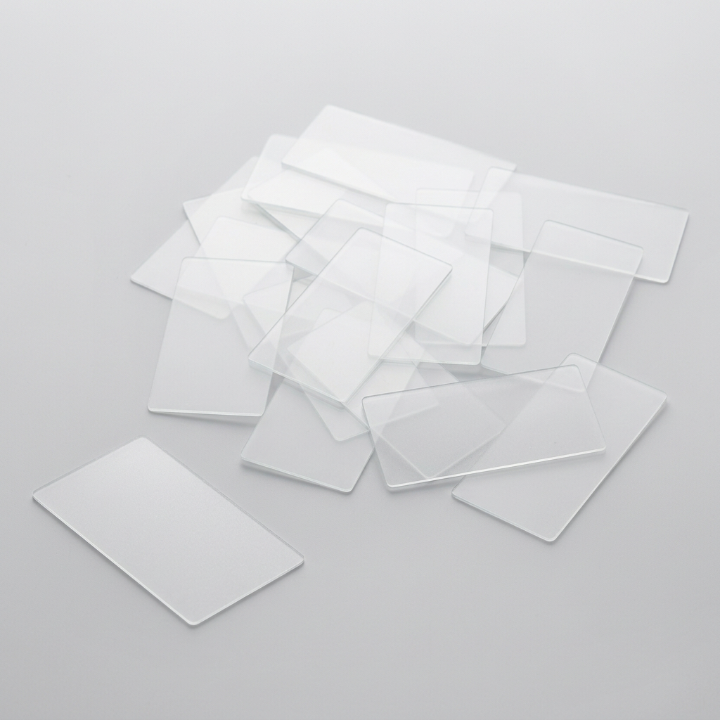 Clear Flat Art Glass Rectangles, 2x1 Inch, Grounded Edges — 20 pcs