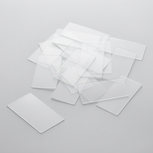 Clear Flat Art Glass Rectangles, 2x1 Inch, Grounded Edges — 20 pcs
