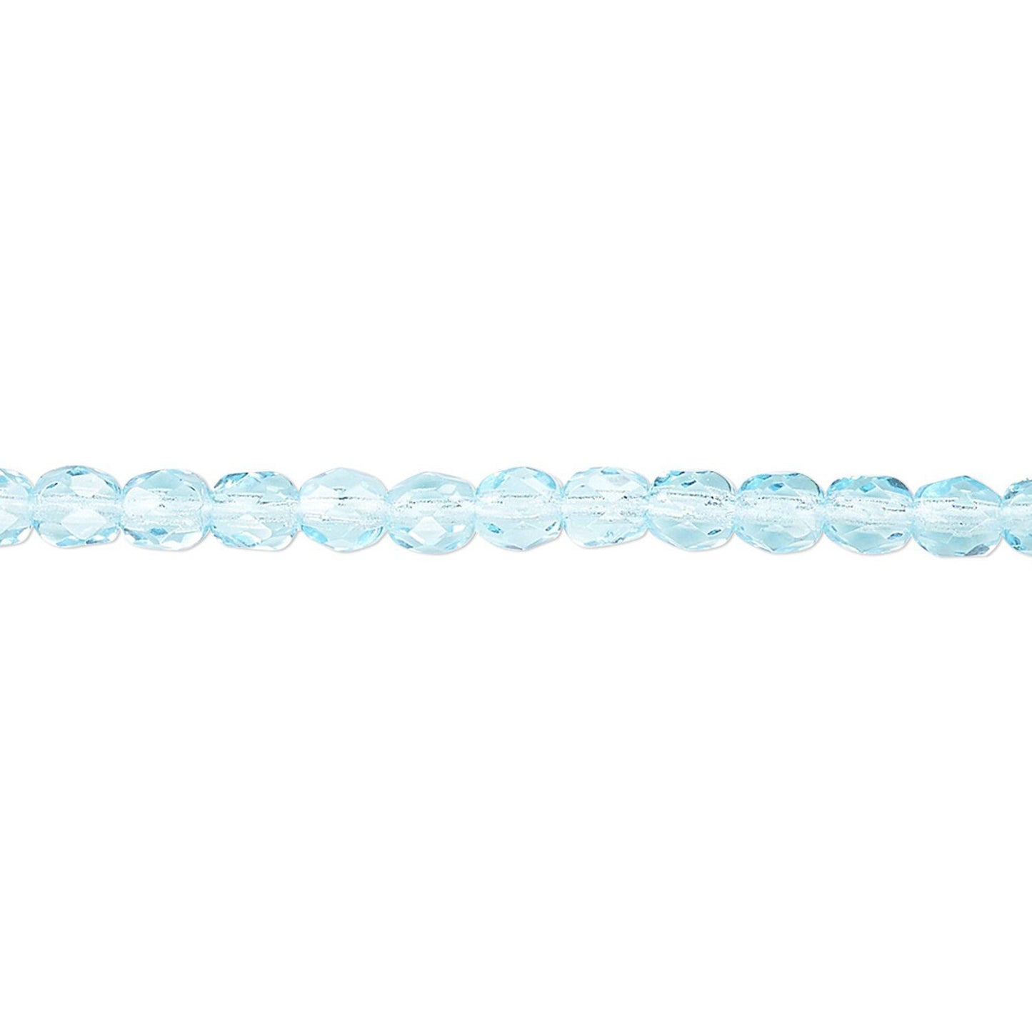 Czech Fire Polished Light Turquoise Round Beads, 4mm, 1 Strand (approx. 100)