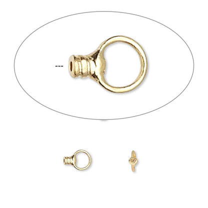 Crimp Ends with Loop, 2.5x1.5mm Tube, 0.5mm ID, Gold or Silver Plated, 100 pcs