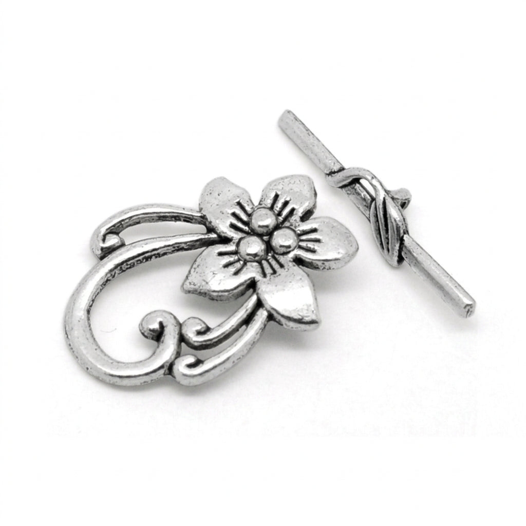 SILVER FLOWER CLASP