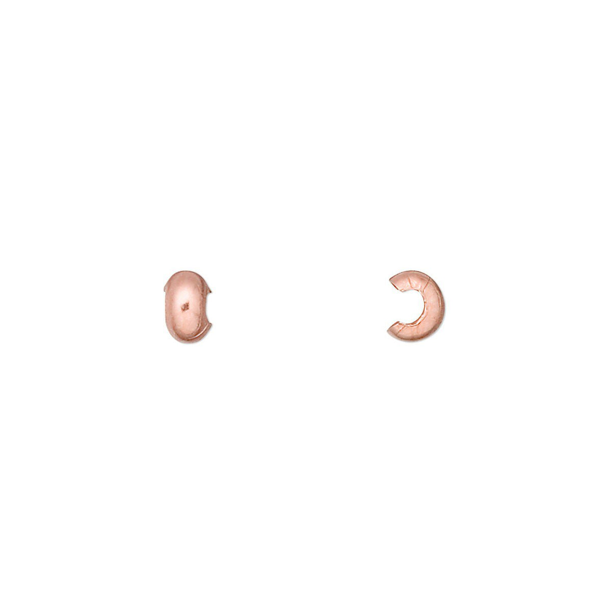 Copper Plated Brass Smooth Crimp Covers, 4mm - 100 pcs