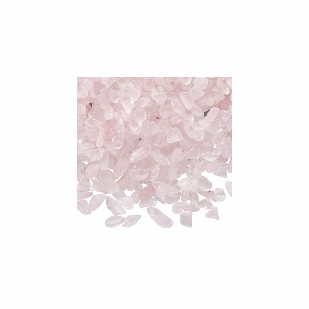 Pink crystal stones on a gray background