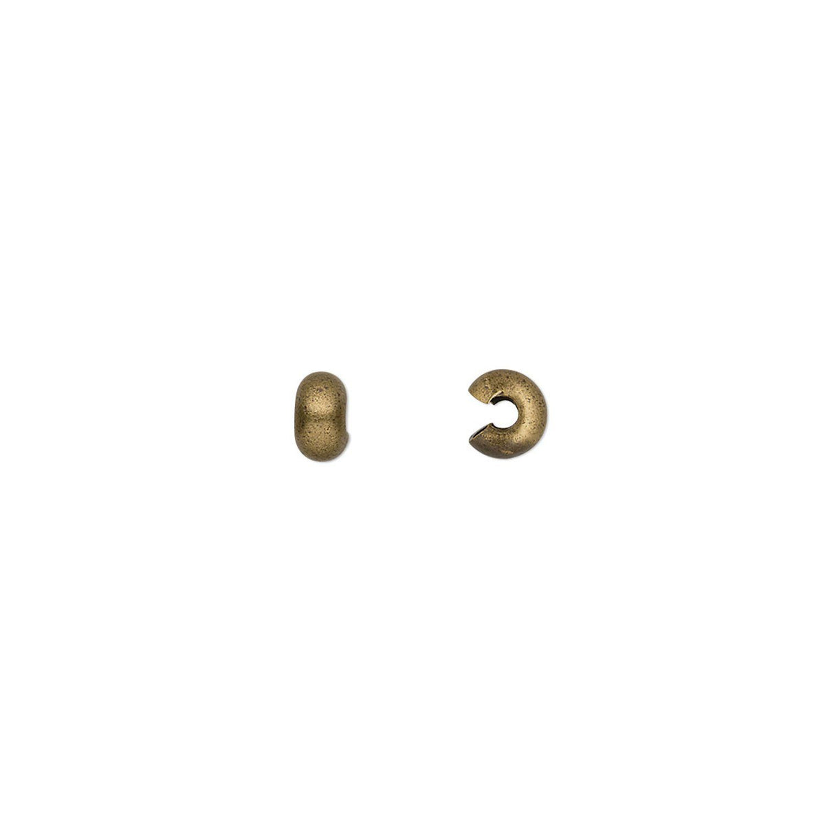 Antiqued Gold Plated Brass Crimp Covers, 3mm - 100 pcs