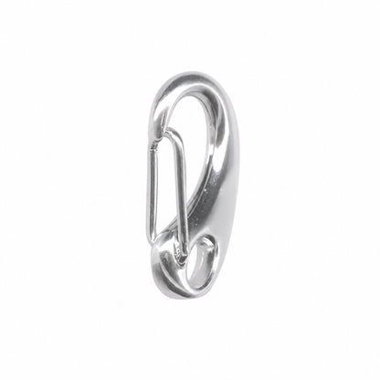 Silver Plated Steel Auto-Close Key Ring Lobster Clips, 16x31mm - 5 pcs