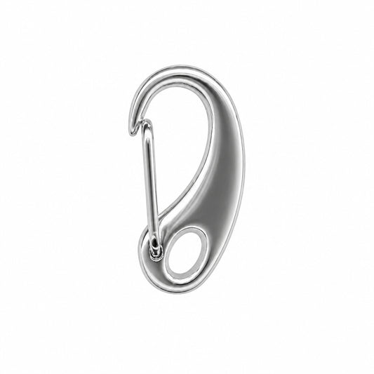 Silver Plated Steel Auto-Close Key Ring Lobster Clips, 16x31mm - 5 pcs