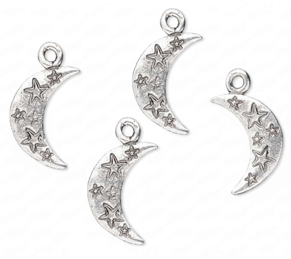 silver moon charms