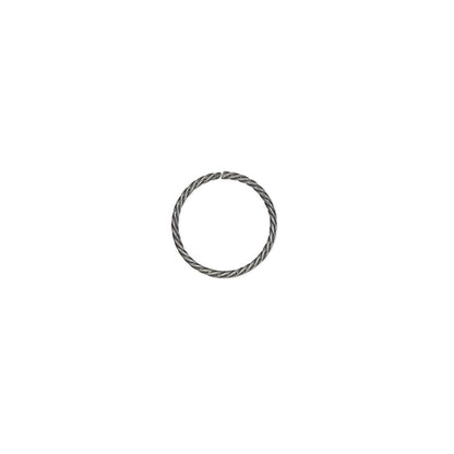 Antiqued Silver Plated Brass Twisted Jump Rings, 10mm, 21 Gauge - 100 pcs